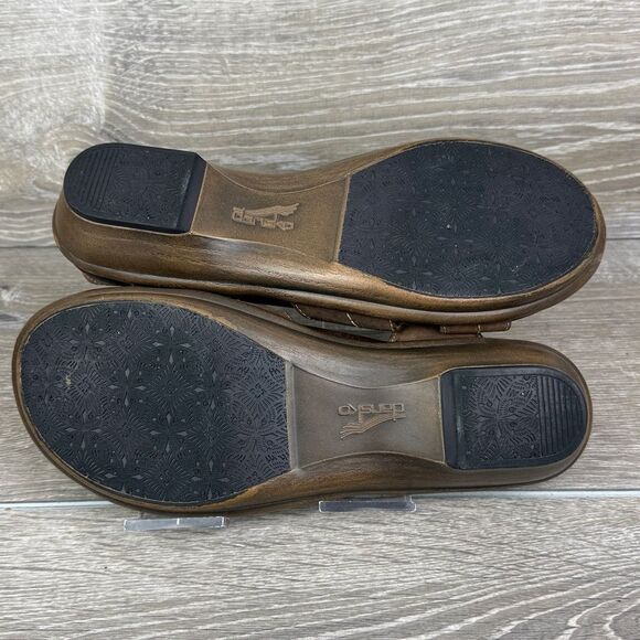 Dansko Caroline Women’s Sz 9.5-10/EU 40 Brown Leather Slingback Floral Sandals - Picture 8 of 10